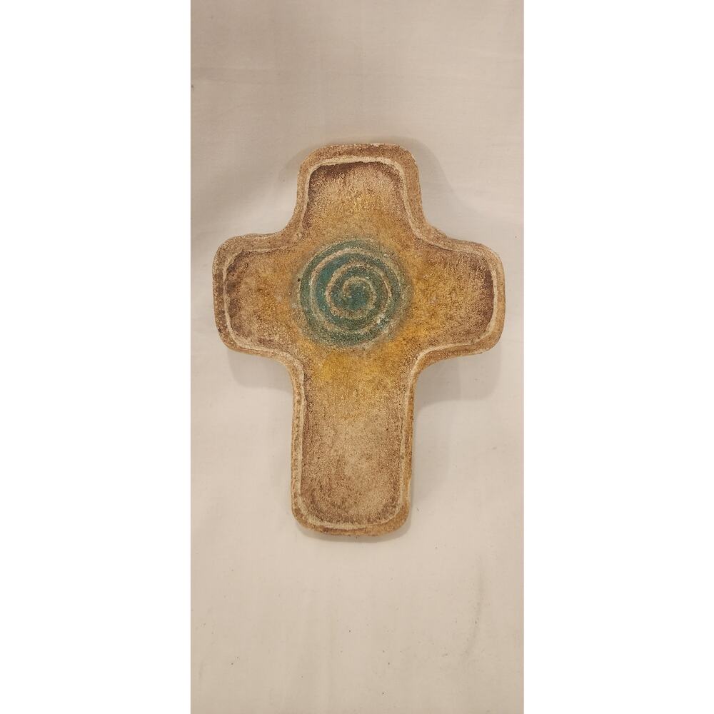 Artwork Unlimited Collette Wall Cross Turquoise Spiral Idaho Falls 10.25"